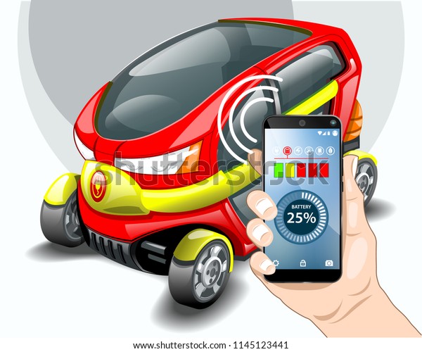 Charging electric car, phone\
control.