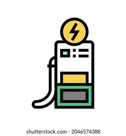charging electric car station color icon vector. charging electric car station sign. isolated symbol illustration