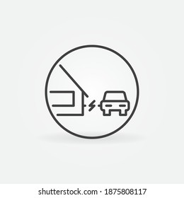 Charging EV at Home outline vector concept round icon or design element