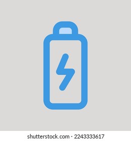 Charging icon in blue style about user interface, use for website mobile app presentation