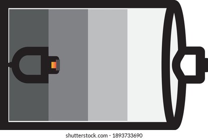 charging icon from dark color to light color to indicate charging is in progress