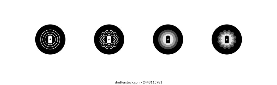 Charging icon design. Button battery. Silhouette style. Vector icons