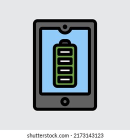 Ladesymbol im vollen Zeilenstil über Smart Home, Verwendung für Website-Mobile-App-Präsentation