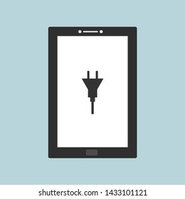 charging icon ,flat illustration of Power plug vector icon for web