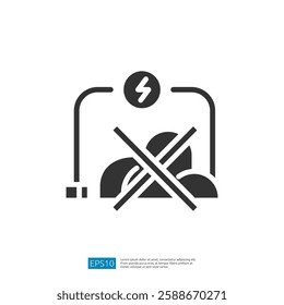Charging Icon Indicating No Charging With Prohibition Symbol And Electricity Sign Representing Electric Vehicle Infrastructure