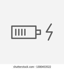 Charging icon line symbol. Isolated vector illustration of  icon sign concept for your web site mobile app logo UI design.