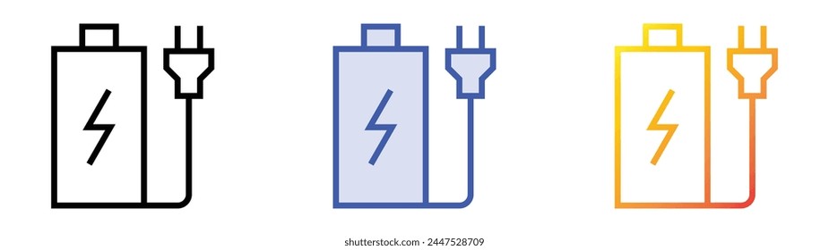Symbol "Laden". Lineares, blaues Füllungs- und Verlaufsstil-Design auf weißem Hintergrund