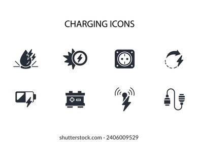 Juego de iconos de carga.vector.Curso editable.Signo de estilo lineal para usar diseño web,logotipo.Ilustración de símbolo.