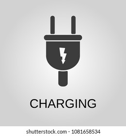 Charging icon. Charging symbol. Flat design. Stock - Vector illustration