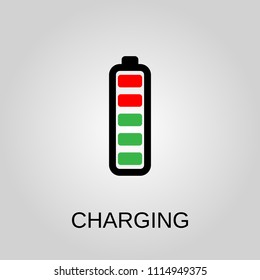 Charging icon. Charging symbol. Flat design. Stock - Vector illustration