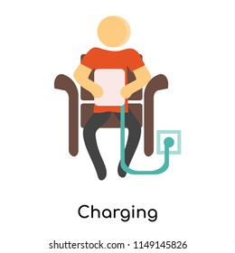 Charging icon vector isolated on white background for your web and mobile app design, Charging logo concept person