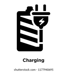 Charging icon vector isolated on white background, logo concept of Charging sign on transparent background, filled black symbol