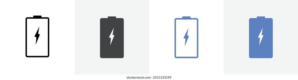 charging icon vector set use for web ui or app