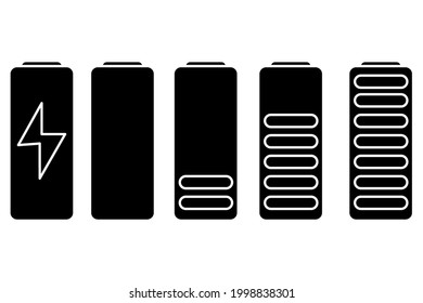 Charging indicator set, great design for any purposes. Phone icon symbol set. Vector illustration. Stock image.