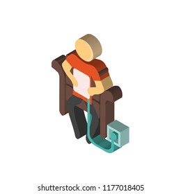 Charging isometric left top view 3D icon