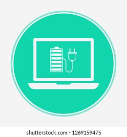 Charging laptop vector icon sign symbol