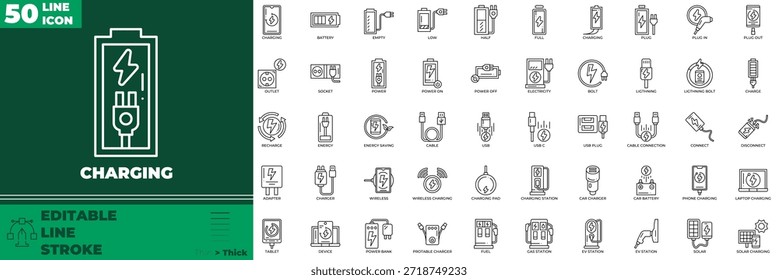 Conjunto de iconos editables de línea de carga