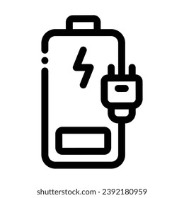 Charging Line Icon - Single Icon, Vector