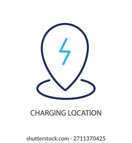 Charging location thin line icons. Original vector illustration.