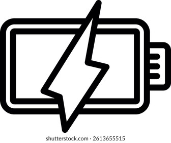 Charging Pause Line Vector Icon Design
