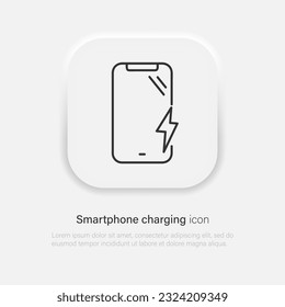Charging phone icon. Smartphone with power symbol. Vector EPS 10