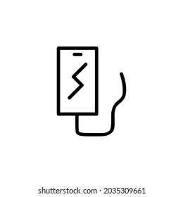 Charging Phone Technology Gadget Vector Logo Monoline Icon Symbol for Graphic Design UI UX or Website