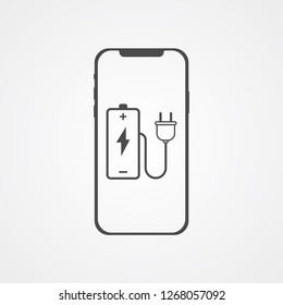 Charging phone vector icon sign symbol