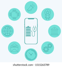 Charging phone vector icon sign symbol