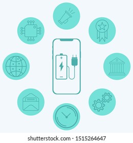 Charging phone vector icon sign symbol