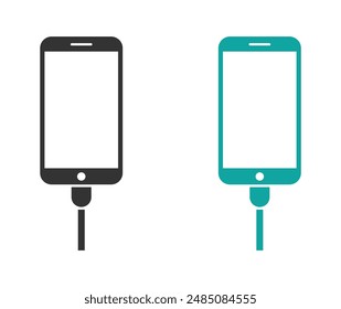 Conjunto de iconos vectoriales de teléfono de carga