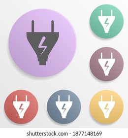 Charging place badge color set icon. Simple glyph, flat vector of map icons for ui and ux, website or mobile application
