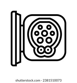 charging port electric line icon vector. charging port electric sign. isolated contour symbol black illustration