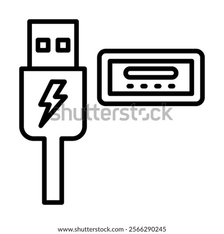 Charging Port icon line vector illustration