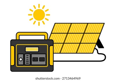 Charging a portable power source with a solar panel (photovoltaic power generation)