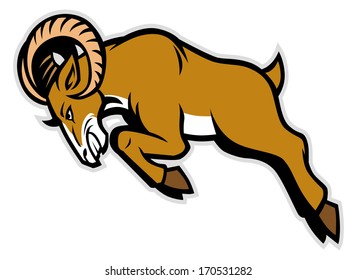 Charging Ram Mascot