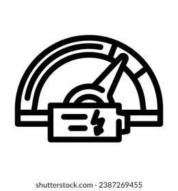 charging speed electric line icon vector. charging speed electric sign. isolated contour symbol black illustration