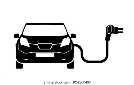 Charging station electric car black icons set.. Electric car charging icon isolated. Electric Vehicle electric car charging point icon vector. Renewable eco technologies. Vector illustration