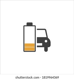 Charging station for an electric car. Eco transport vector illustration. Car battery charger socket with load indicator lights