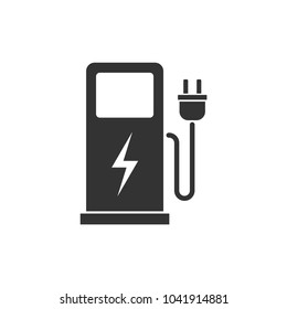 Charging Station For Electric Car Icon Vector Illustration.