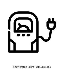 Charging station for electric car. Vector icon charging stations or electric vehicle recharging stations symbol. Vector electric refueling illustration isolated on white.