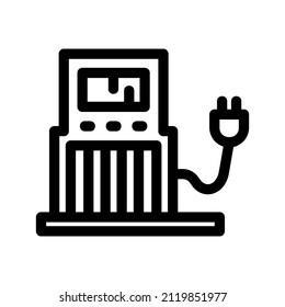 Charging station for electric car. Vector icon charging stations or electric vehicle recharging stations symbol. Vector electric refueling illustration isolated on white.