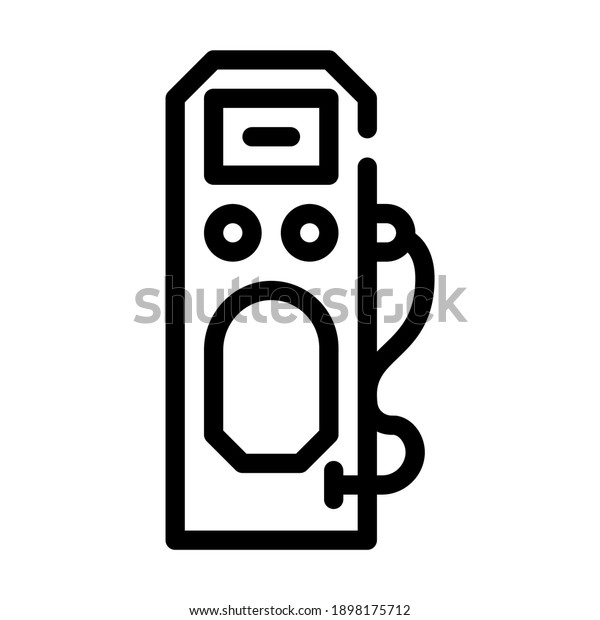 charging station electric cars line icon\
vector. charging station electric cars sign. isolated contour\
symbol black\
illustration