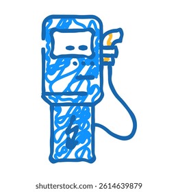 charging station electric doodle icon sketch vector. charging station electric sign. isolated symbol illustration