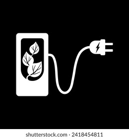 Charging station for electric vehicles. Vector Illustration