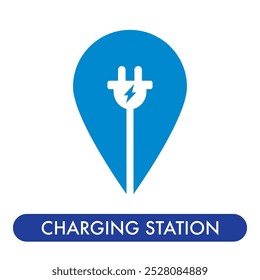 Estação de carregamento para uso doméstico ou de escritório. Sinalização interior ou exterior
