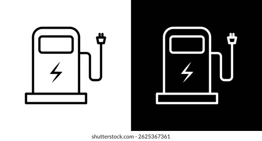 Charging station icon concept stroke on white background