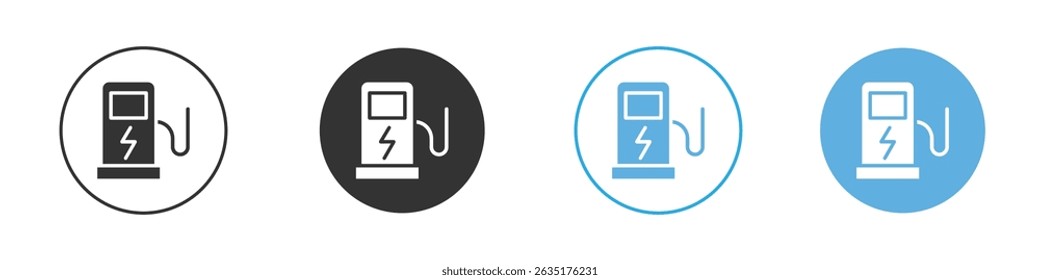 Charging station icon Editable flat style, illustration icons