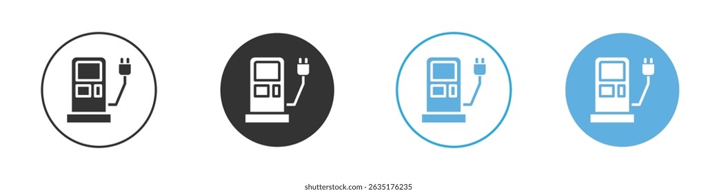 Charging station icon Editable flat style, illustration icons