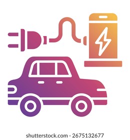 Charging Station Icon Element For Design