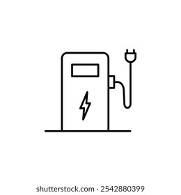 Charging station icon. filled and line stroke icons